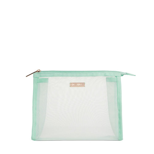 Biossance Mesh Beauty Bag in Teal